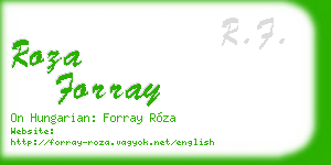roza forray business card